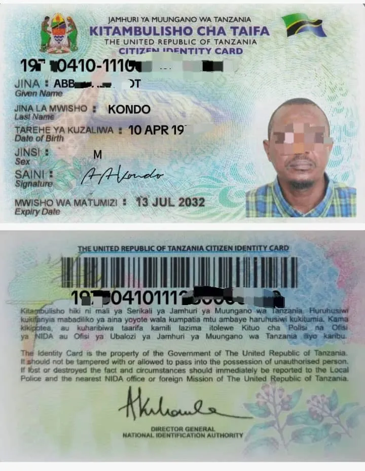 KITAMBULISHO CHA NIDA 
